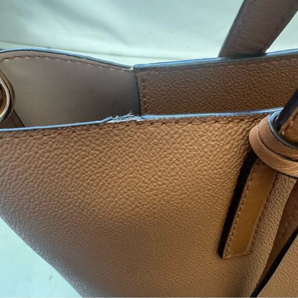 Michael Kors Camel Tan Saffiano Leather Haley Large Tote Bag Purse - Picture 11 of 11